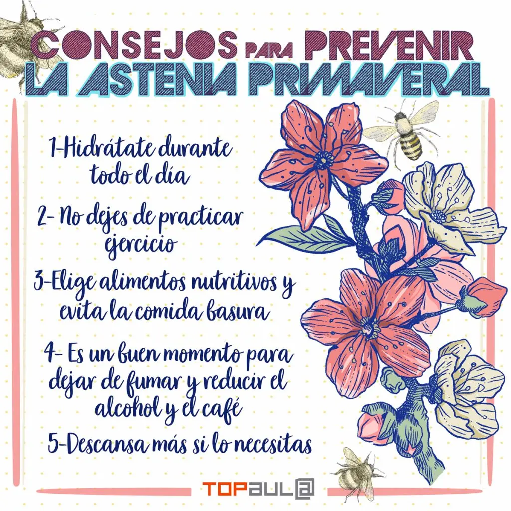 Infografía para prevenir la astenia primaveral