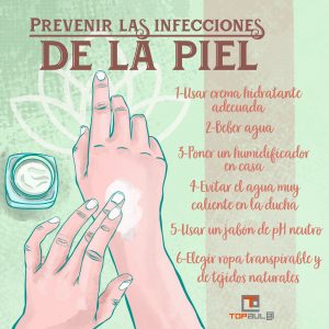 Infografía - ¿Cómo podemos prevenir las infecciones de la piel? - www.topaula.com