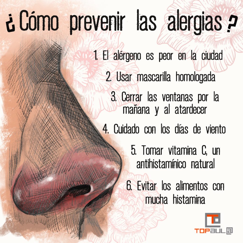 Infografía Recomendaciones para prevenir las alergias - www.topaula.com